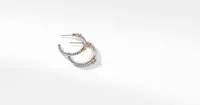 Petite Helena Wrap Hoop Earrings in Sterling Silver with 18K Yellow Gold and Pavé Diamonds