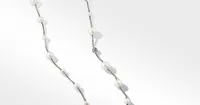 Pearl and Pavé Station Necklace in Sterling Silver with Diamonds