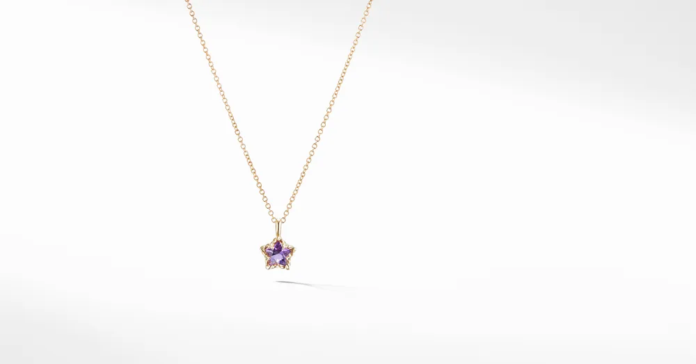 Cable Collectibles® Kids Star Necklace in 18K Yellow Gold with Amethyst