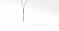 Helena Y Necklace in Sterling Silver with 18K Yellow Gold with Pavé Diamonds