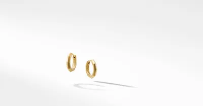 Stax Faceted Huggie Hoop Earrings in 18K Yellow Gold