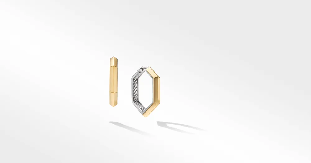 Carlyle Hoop Earrings in Sterling Silver with 18K Yellow Gold