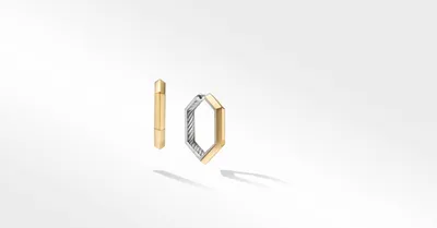 Carlyle Hoop Earrings in Sterling Silver with 18K Yellow Gold