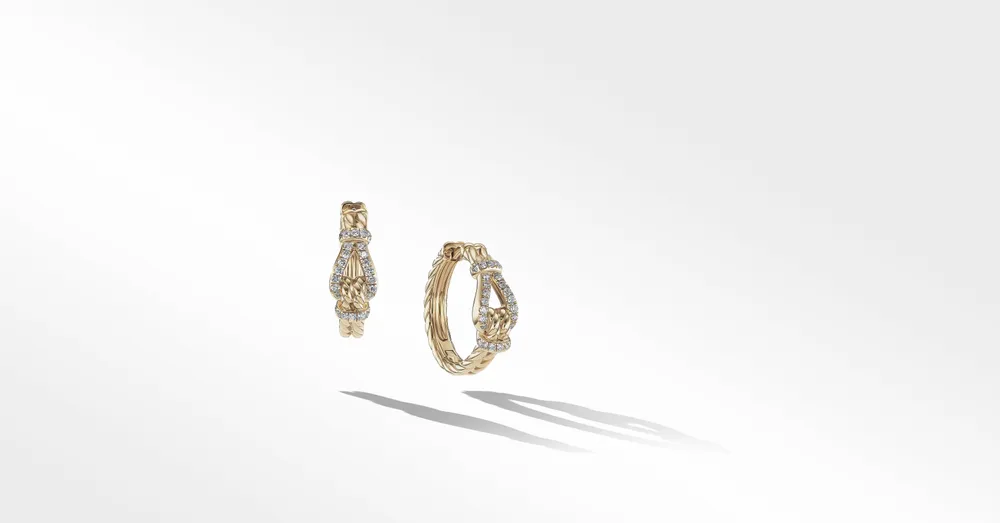 Thoroughbred Loop Hoop Earrings in 18K Yellow Gold with Pavé Diamonds