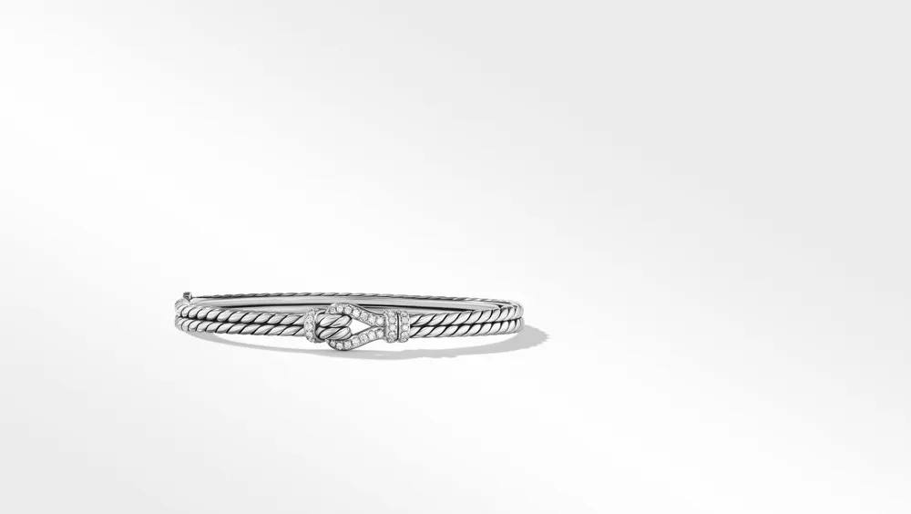 Thoroughbred Loop Bracelet Sterling Silver with Pavé Diamonds