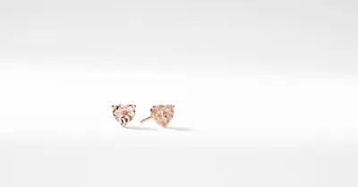 Chatelaine® Heart Stud Earrings in 18K Rose Gold with Morganite