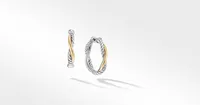 Petite Infinity Hoop Earrings in Sterling Silver with 14K Yellow Gold