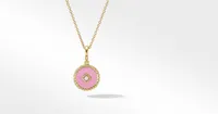 Cable Collectibles® Blush Enamel Charm Necklace in 18K Yellow Gold with Center Diamond