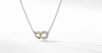 Belmont® Curb Link Necklace in Sterling Silver with 18K Yellow Gold