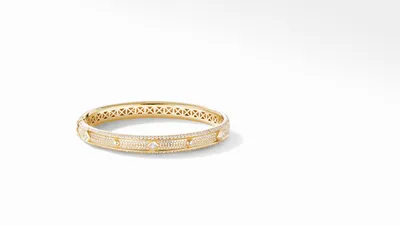 Modern Renaissance Bracelet 18K Yellow Gold with Full Pavé Diamonds