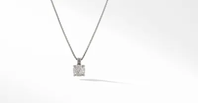 Chatelaine® Pendant Necklace in Sterling Silver with Pavé Diamonds