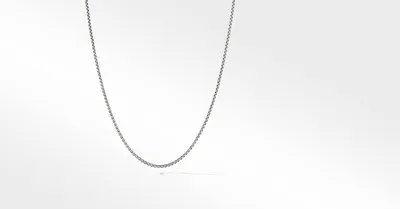 Box Chain Necklace Sterling Silver with 14K Yellow Gold Accent, 1.7mm