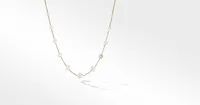 Pearl and Pavé Station Necklace in 18K Yellow Gold