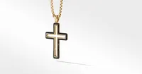 Forged Carbon Cross Pendant with 18K Yellow Gold