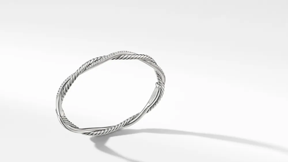 Petite Infinity Bracelet Sterling Silver with Pavé Diamonds