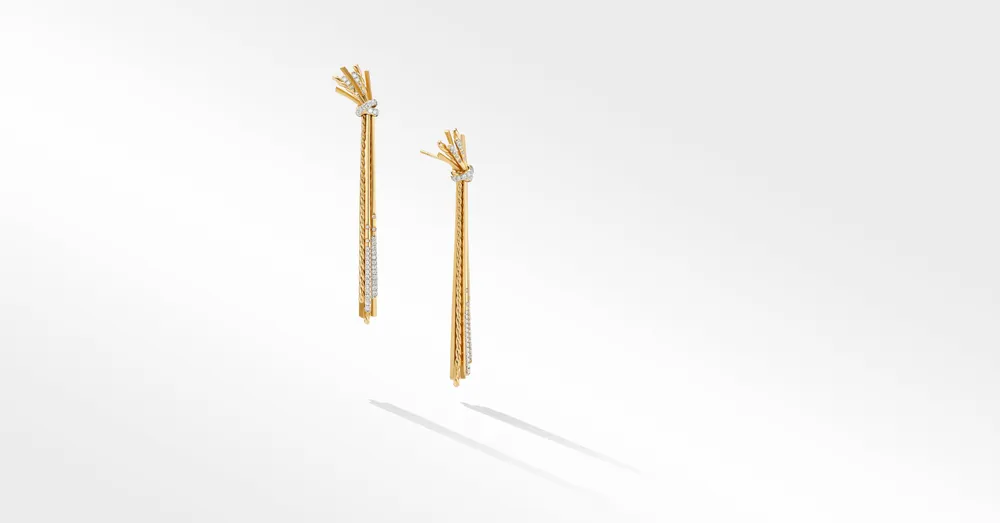 Angelika™ Drop Earrings in 18K Yellow Gold with Pavé Diamonds