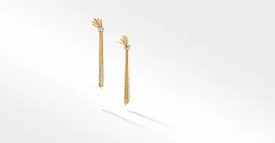 Angelika™ Drop Earrings in 18K Yellow Gold with Pavé Diamonds