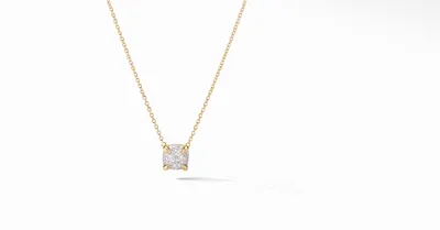 Petite Chatelaine® Pendant Necklace in 18K Yellow Gold with Full Pavé Diamonds