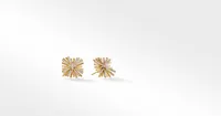 Angelika™ Four Point Stud Earrings in 18K Yellow Gold with Pavé Diamonds