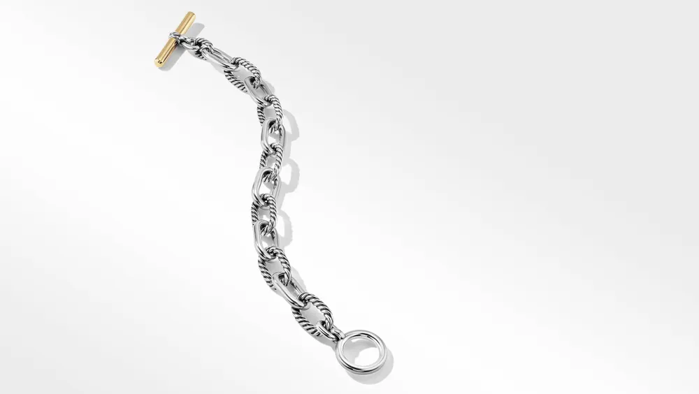 DY Madison® Toggle Chain Bracelet Sterling Silver with 18K Yellow Gold