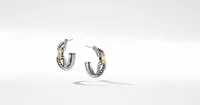 Cable Loop Hoop Earrings in Sterling Silver with 18K Yellow Gold