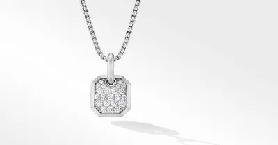 Roman Amulet in 18K White Gold with Pavé Diamonds