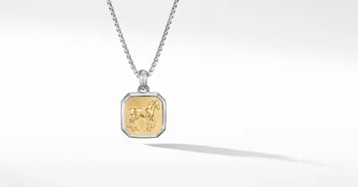 Petrvs® Horse Amulet in Sterling Silver with 18K Yellow Gold