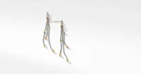 Petite Helena Chain Drop Earrings in Sterling Silver with 18K Yellow Gold and Pavé Diamonds