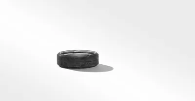 Streamline® Beveled Band Ring Sterling Silver with Forged Carbon