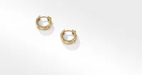 Modern Renaissance Huggie Hoop Earrings in 18K Yellow Gold with Full Pavé Diamonds