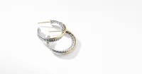 Crossover Hoop Earrings in Sterling Silver with 18K Yellow Gold