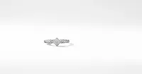 Cable Collectibles® Quatrefoil Stack Ring Sterling Silver with Pavé Diamonds
