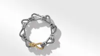 Thoroughbred Loop Chain Bracelet Sterling Silver with 18K Yellow Gold