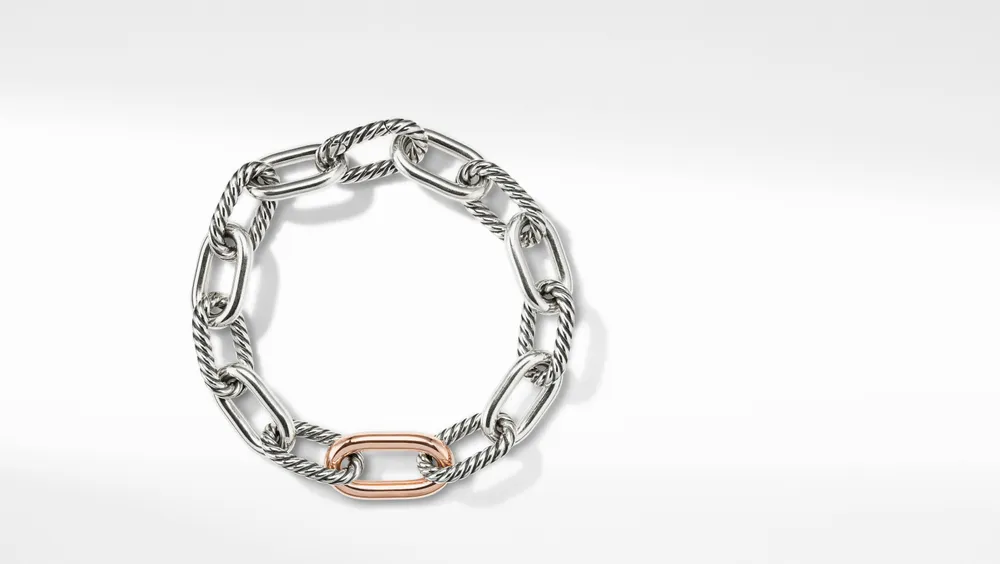 DY Madison® Chain Bracelet Sterling Silver with 18K Rose Gold