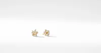 Crossover Stud Earrings in 18K Yellow Gold with Full Pavé Diamonds