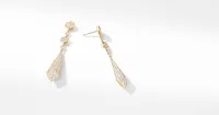 Modern Renaissance Drop Earrings in 18K Yellow Gold with Full Pavé Diamonds