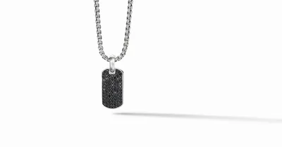 Pavé Tag in Sterling Silver with Black Diamonds