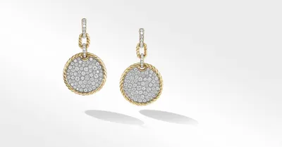 DY Elements® Convertible Drop Earrings in 18K Yellow Gold with Pavé Diamonds