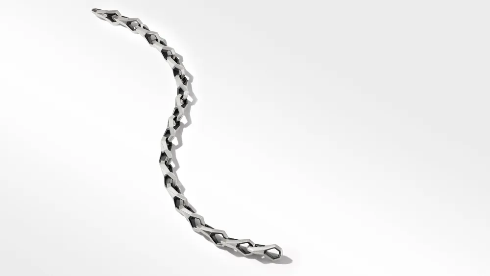 Faceted Link Bracelet Sterling Silver