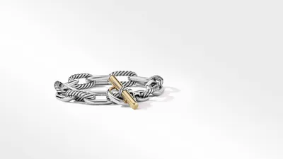 DY Madison® Toggle Chain Bracelet Sterling Silver with 18K Yellow Gold