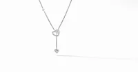 Cable Collectibles® Heart Y Necklace in Sterling Silver with Pavé Diamonds