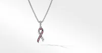 Cable Collectibles® Ribbon Necklace in Sterling Silver with Pavé Pink Sapphires