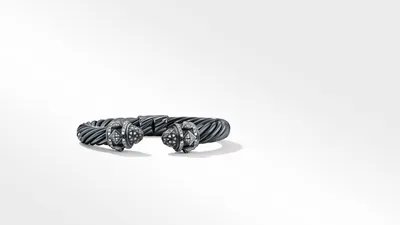 Renaissance Bracelet Blackened Silver with Pavé Diamonds
