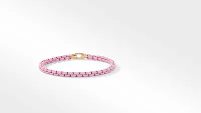 DY Bael Aire Chain Bracelet Blush with 14K Yellow Gold Accent