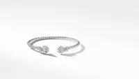 Starburst Cable Bracelet Sterling Silver with Pavé Diamonds