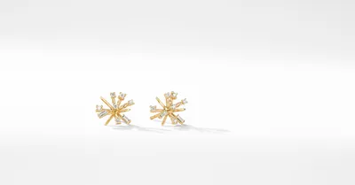 Petite Supernova Stud Earrings in 18K Yellow Gold with Diamonds