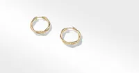 Petite Infinity Hoop Earrings in 18K Yellow Gold with Pavé Diamonds