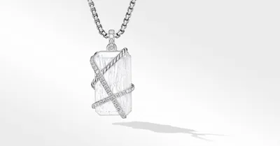 Crossover Wrap Amulet with Crystal and Pavé Diamonds