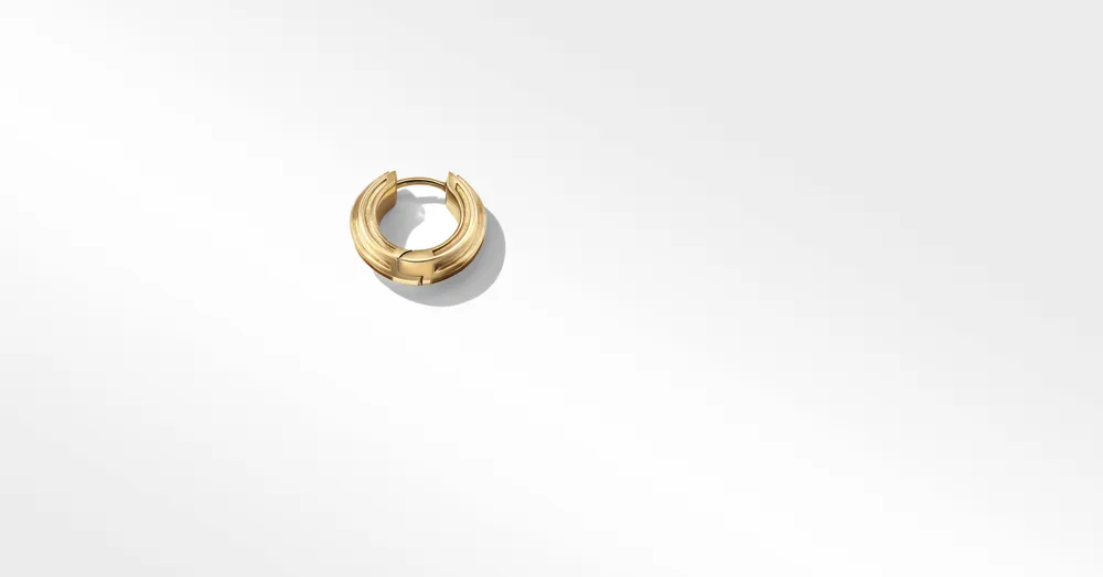 Armory Hoop Earring in 18K Yellow Gold, 14mm