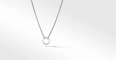 Smooth Amulet Vehicle Box Chain Necklace in Sterling Silver